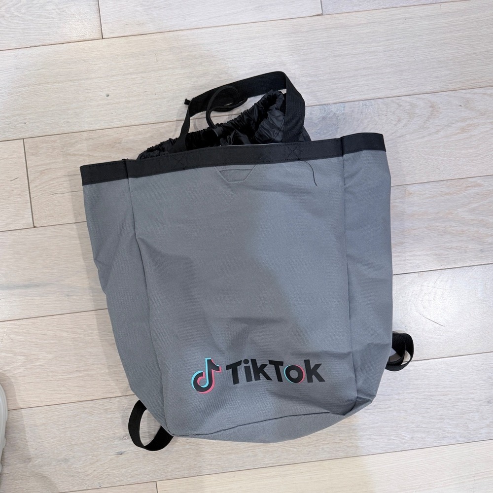 TikTok Gray‎ Tote Bag Backpack Convertible